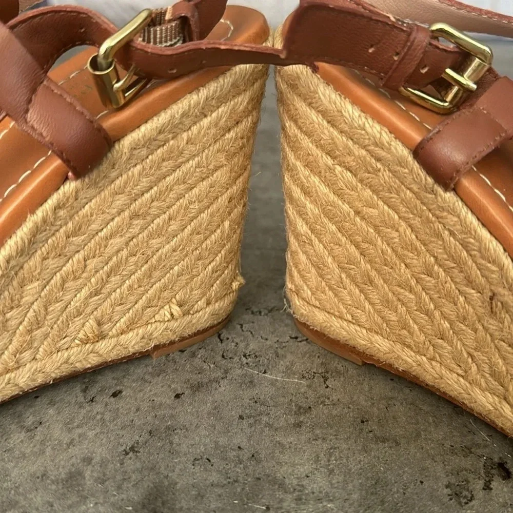 Kate Spade Bowdon Luggage Napa Natural Rope Wedge size 11
